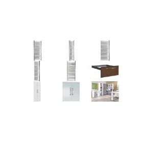 kerkmann Vorbautüren-Set für Regal, 5 Ordnerhöhen, weiß abschließbar, aus melaminharzbeschichtetem E1 Gütespan, - 1 Stück (4548)