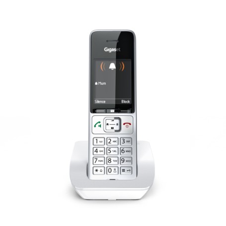 Gigaset Comfort 501 Telefono DECT Identificatore di chiamata Argento, Bianco (S30852H3004K102)