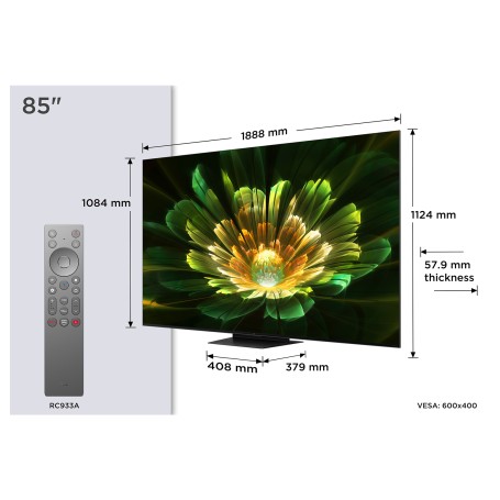 TCL C79K Serie Smart TV QD-MiniLED 4K 85" 85C79K, 144Hz, audio B&O, Dolby Vision IQ & Atmos, Google TV (85C89K)