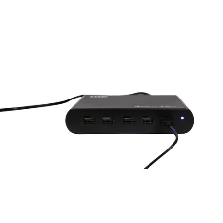 Leba NoteCharge NCHAR-UC5-150W-SC Caricabatterie per dispositivi mobili Tablet, Universale Nero USB Ricarica rapida Interno