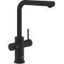 Rubinetto monocomando Grohe Blue Pure 30590KF0 - Bocchetta a L con doccetta estraibile, colore nero fantasma.