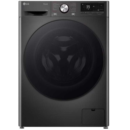 LG F4WR703YB Lavatrice a carica frontale 13 kg, larghezza 60 cm, 1400 giri/min, Wi-Fi, blocco bambini, AI DD, nero platino.