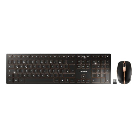 CHERRY DW 9100 SLIM tastiera Mouse incluso RF senza fili + Bluetooth QWERTZ Tedesco Nero (JD-9100DE-2)
