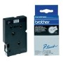 Brother Gloss Laminated Labelling Tape - 12mm, Black/White, 10-pk nastro per etichettatrice TC (TC201A)