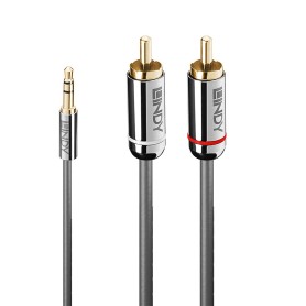Lindy 35333 cavo audio 1 m 3.5mm 2 x RCA Antracite (LINDY35333)