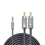 Lindy 35333 cavo audio 1 m 3.5mm 2 x RCA Antracite (LINDY35333)