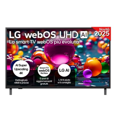 LG UHD AI 43UA75006LA TV Serie UA75 43'' 4K, α7 Gen8, HDR10, 20W, 3 HDMI con Game Optimizer, Smart TV WebOS 25 (43UA75006LA.API)