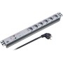 19" 1HE Steckdosenleiste 6 x Schutzkontakt mit ÜSS + Netzfilter, schwarz Hersteller: Bachmann (691689SW)
