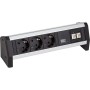 Bachmann DESK 1 prolunghe e multiple 2 m 3 presa(e) AC Interno Nero, Argento (902.195)