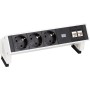 Bachmann DESK 2 prolunghe e multiple 2 m 3 presa(e) AC Interno Nero, Bianco (902.357)