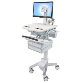 Ergotron StyleView Alluminio, Grigio, Bianco Pannello piatto Carrello multimediale (SV43-1320-0)