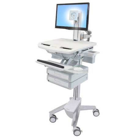 Ergotron StyleView Alluminio, Grigio, Bianco Pannello piatto Carrello multimediale (SV43-1320-0)