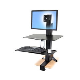 Ergotron WorkFit-S, Single HD with Worksurface+ Nero Supporto multimediale (33-351-200)