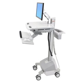 Ergotron StyleView Alluminio, Grigio, Bianco Pannello piatto Carrello multimediale (SV42-6202-2)
