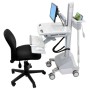 Ergotron StyleView Alluminio, Grigio, Bianco Pannello piatto Carrello multimediale (SV42-6202-2)