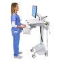 Ergotron StyleView Alluminio, Grigio, Bianco Pannello piatto Carrello multimediale (SV42-6202-2)