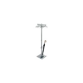 kerkmann Garderobenständer G12-E, inkl. 6 Kleiderbügel aus Edelstahl, silber, gleichbleibende Ausrichtung & - 1 Stück (6906)