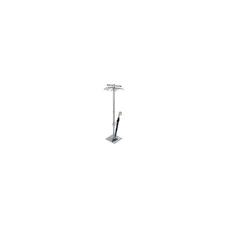 kerkmann Garderobenständer G12-E, inkl. 6 Kleiderbügel aus Edelstahl, silber, gleichbleibende Ausrichtung & - 1 Stück (6906)
