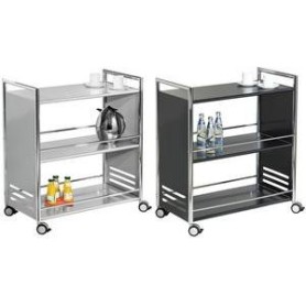 Kerkmann Servierwagen Artline, mit 3 Böden, 700 x 400 x 840 mm, schwarz/chrom 1 Stück (3373)