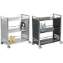 Kerkmann Servierwagen Artline, mit 3 Böden, 700 x 400 x 840 mm, schwarz/chrom 1 Stück (3373)