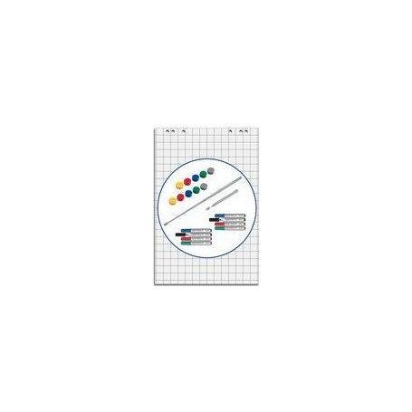MAUL HEBEL Flipchart Starter-Set, Grundausstattung für Präsentationen am Flipchart, Inhalt: 5 Flipchart-Blöcke (63880-09)