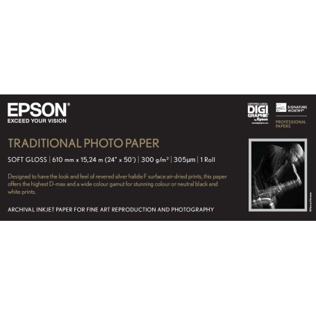 Epson Traditional Photo Paper, in rotoli da 60, 96cm (24'') x 15m (C13S045055)