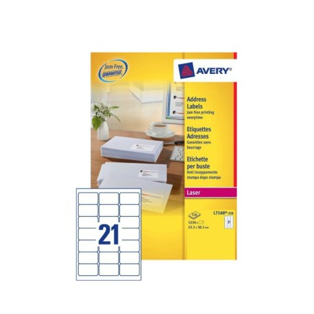 Avery L7160-250 etichetta per corrispondenza Etichetta autoadesiva Bianco