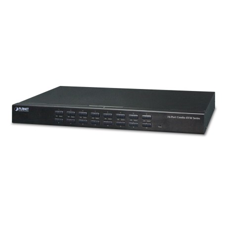 PLANET 16-Port Combo IP KVM Switch: switch per keyboard-video-mouse (kvm) Montaggio rack Nero (IKVM-210-16)