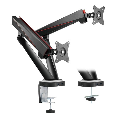LogiLink BP0092 supporto da tavolo per Tv a schermo piatto 81,3 cm (32") Morsa Nero, Rosso (BP0092)
