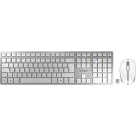 CHERRY DW 9100 SLIM tastiera RF senza fili + Bluetooth AZERTY Belga Argento (JD-9100BE-1)