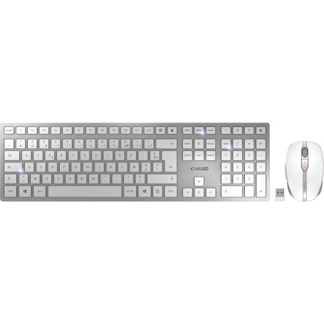 CHERRY DW 9100 SLIM tastiera RF senza fili + Bluetooth AZERTY Belga Argento (JD-9100BE-1)