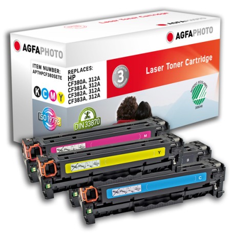 AgfaPhoto APTHPCF380SETE cartuccia toner 4 pz Compatibile Nero, Ciano, Magenta, Giallo