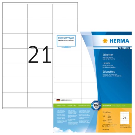 HERMA 4415 etichetta per stampante Bianco Etichetta per stampante autoadesiva