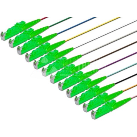 Lightwin Faserpigtail, Singlemode 9/125µm, OS2, E2000/APC, 12er Set Pigtails (PIG 09 E2/APC-12 2.0)