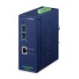 PLANET IP40 Industrial 2-Port convertitore multimediale di rete 10000 Mbit/s Blu (IXT-900-2X1T)