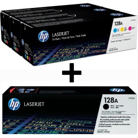 HP Original 128A Toner 4er Set schwarz, cyan, magenta, gelb(Tri-Pack CF371AM, CE320A) (OPCF371AM)