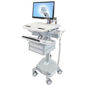 Ergotron SV44-1242-C carrello e supporto multimediale Alluminio, Grigio, Bianco Pannello piatto Carrello multimedi (SV44-1242-C)