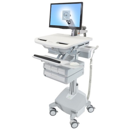Ergotron SV44-1242-C carrello e supporto multimediale Alluminio, Grigio, Bianco Pannello piatto Carrello multimedi (SV44-1242-C)
