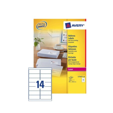 Avery L7163-250 etichetta per corrispondenza Etichetta autoadesiva Bianco
