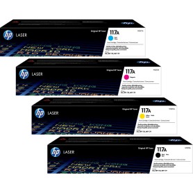 HP Original 117A Toner 4er Set schwarz, cyan, magenta, gelb- 1.000/700 Seiten (OP117ASet)