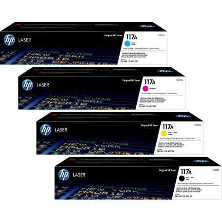 HP Original 117A Toner 4er Set schwarz, cyan, magenta, gelb- 1.000/700 Seiten (OP117ASet)
