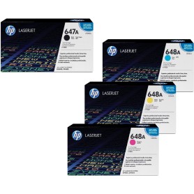 HP Original 647A/ 648A Toner 4er Set schwarz, cyan, magenta,gelb (CE260A, CE261A, CE262A, CE263A) (OPCE260A)