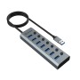 Akasa AK-HB-21BKCM hub di interfaccia USB 3.2 Gen 1 (3.1 Gen 1) Type-A 5000 Mbit/s Alluminio