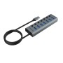 Akasa AK-HB-21BKCM hub di interfaccia USB 3.2 Gen 1 (3.1 Gen 1) Type-A 5000 Mbit/s Alluminio