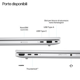HP EliteBook 8 G1i 16 inch Notebook AI PC Wolf Pro Security Edition Intel Core Ultra 5 225U Computer portatile 40,6 cm (16") WUX (D76F6AT#ABZ)