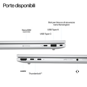 HP EliteBook 8 G1i 16 inch Notebook Next Gen AI PC Wolf Pro Security Edition Copilot+ PC Intel Core Ultra 7 256V Computer portat (D76KNET#ABZ)
