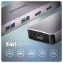 Axagon HMC-5H60 replicatore di porte e docking station per laptop Cablato USB 3.2 Gen 1 (3.1 Gen 1) Type-C Grigio