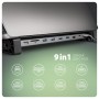 Axagon HMC-10HLS replicatore di porte e docking station per laptop Cablato USB 3.2 Gen 1 (3.1 Gen 1) Type-C Nero, Grigio