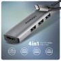 Axagon HMC-H3A replicatore di porte e docking station per laptop Cablato USB 3.2 Gen 1 (3.1 Gen 1) Type-C Argento
