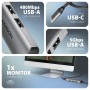 Axagon HMC-H3A replicatore di porte e docking station per laptop Cablato USB 3.2 Gen 1 (3.1 Gen 1) Type-C Argento